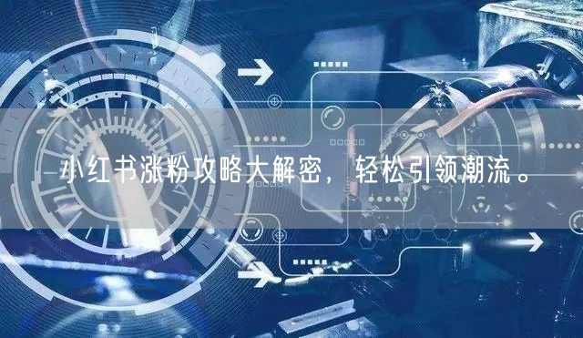 小红书涨粉攻略大解密，轻松引领潮流。